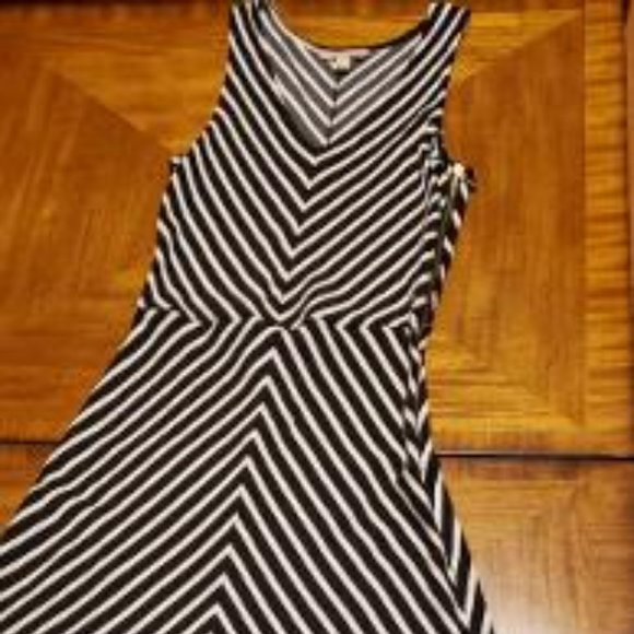 Banana Republic Chevron Striped Fit & Flare Dress - Picture 2 of 8